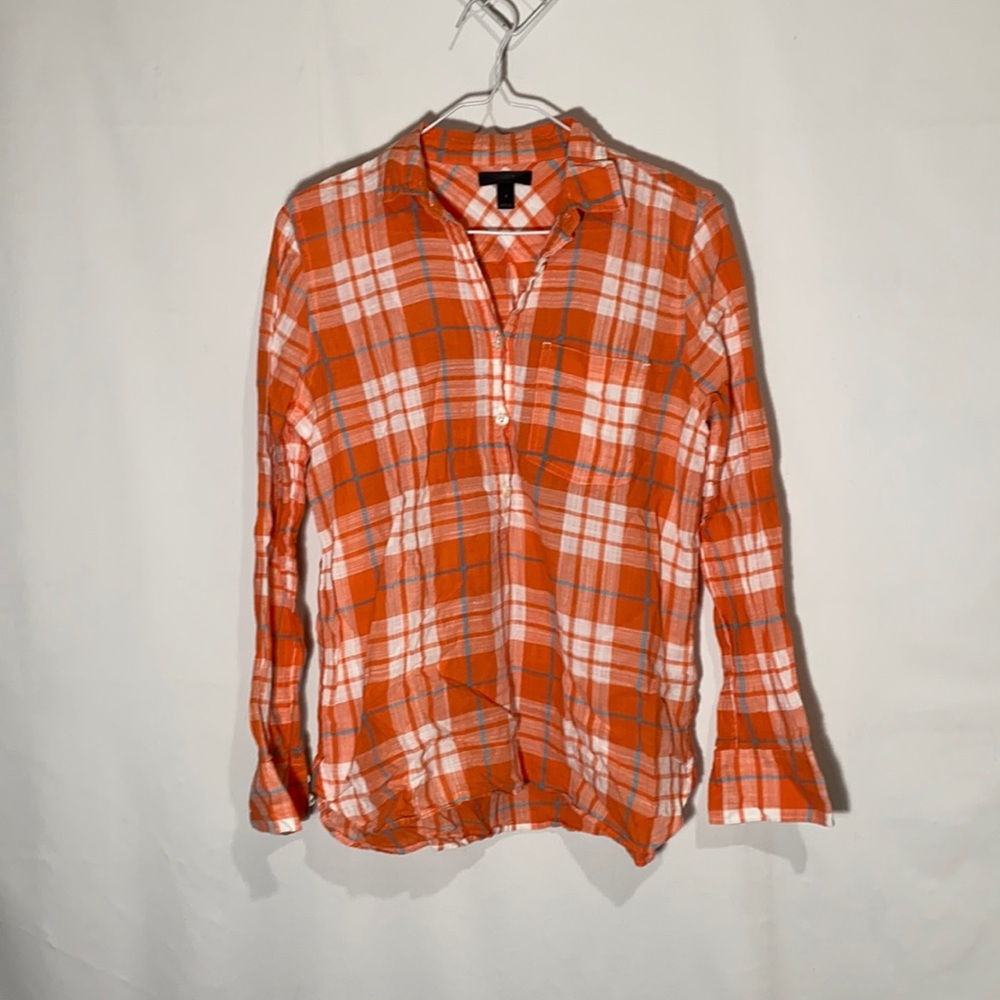 J Crew  Orange Stripe Shirt Size 2